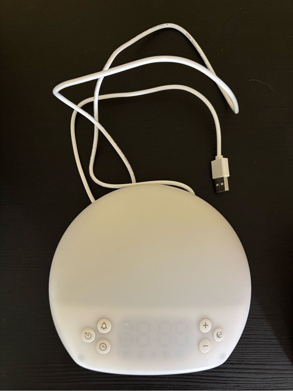 Sunrise Round Digital Alarm Clock Lamp with USB Cord